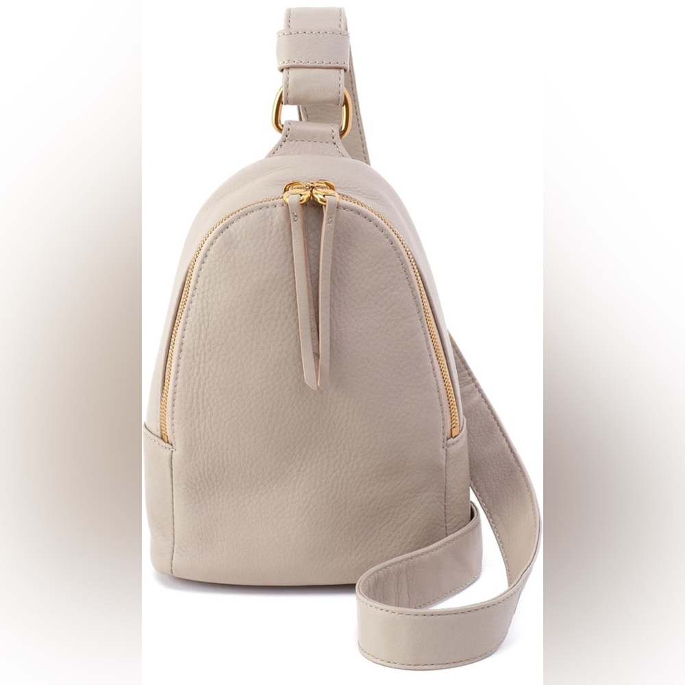 HOBO Fern Leather Hands-Free Sling Bag with Adjustable Strap Color Taupe